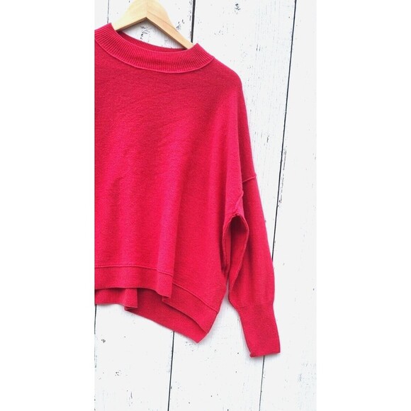 Free People Easy Street 100% Cashmere Women Hot Pink Oversize Sweater Sz S - Picture 3 of 11